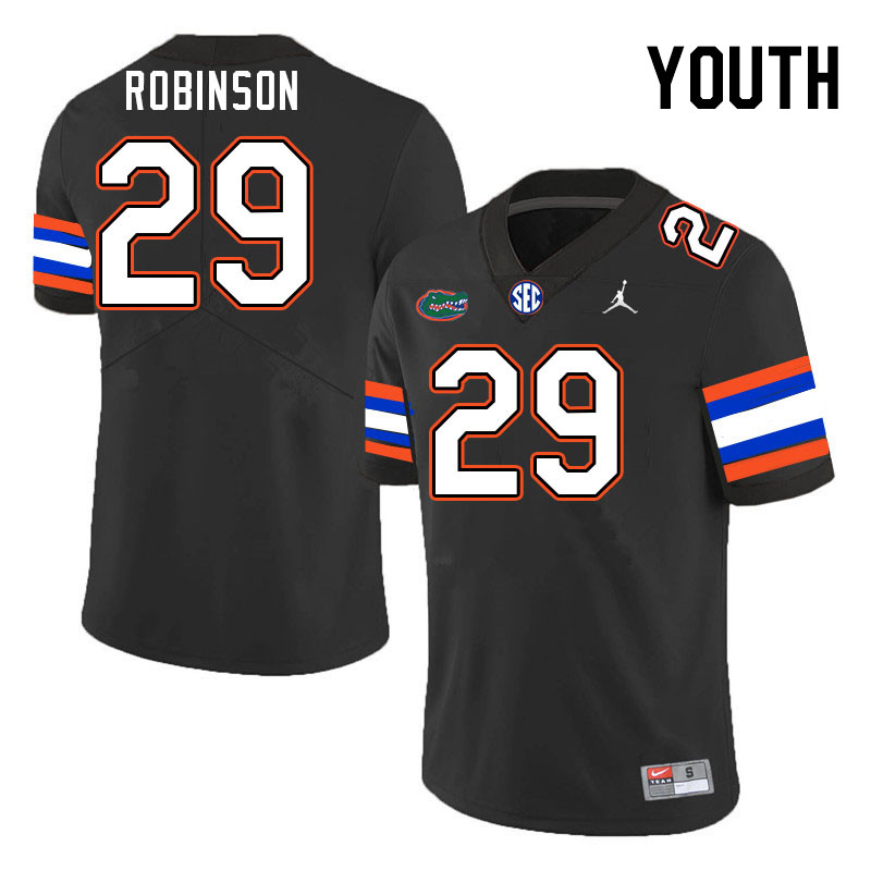 Youth #29 Jaden Robinson Florida Gators College Football Jerseys Stitched-Black